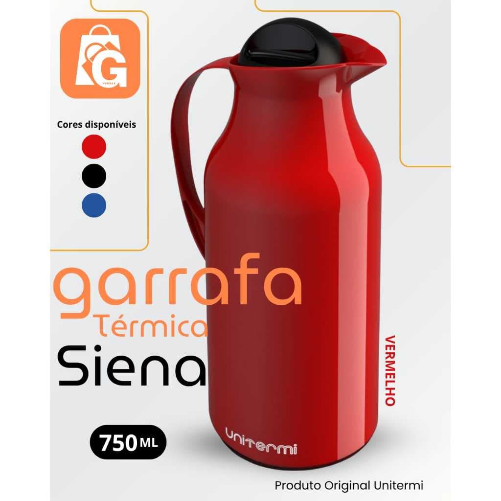 Garrafa Térmica Siena  Unitermi, 750ml e 1 Litro. (café - água)