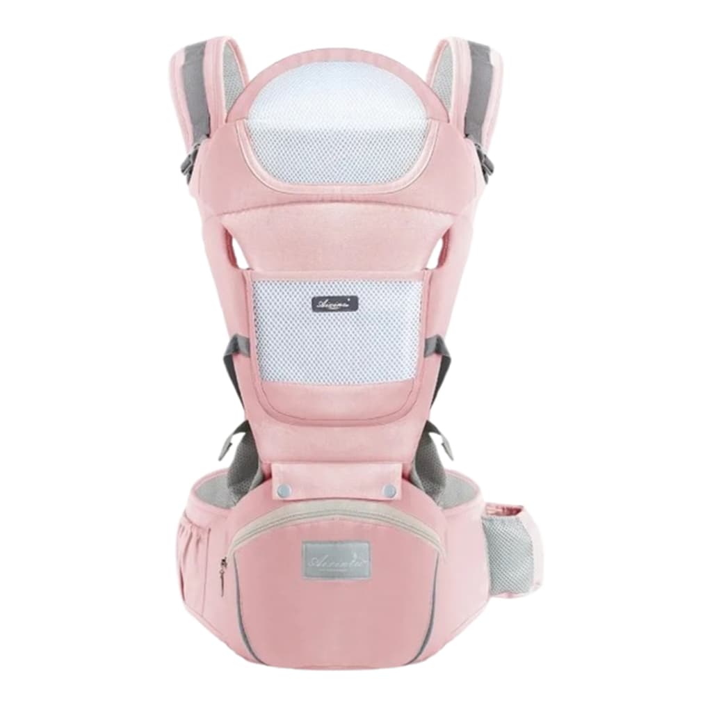 Canguru Elegance 7 Posições Para Passeio c/Bebê Mucca Ergonômico Rosa Bebê