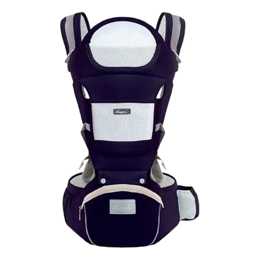 Canguru Elegance 7 Posições Para Passeio c/Bebê Mucca Ergonômico Azul Marinho