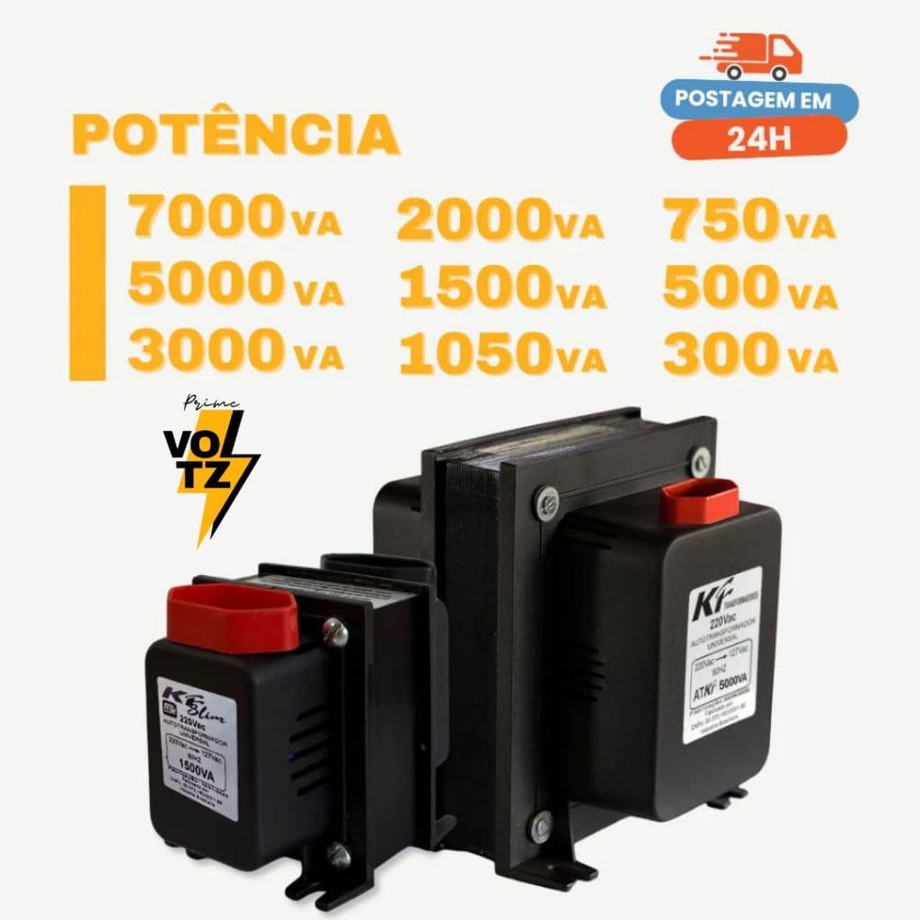 Auto Transformador Conversor 7000va 3000va 2000va 1500va 1050va 750va 500va 300va Bivolt 110v 220v
