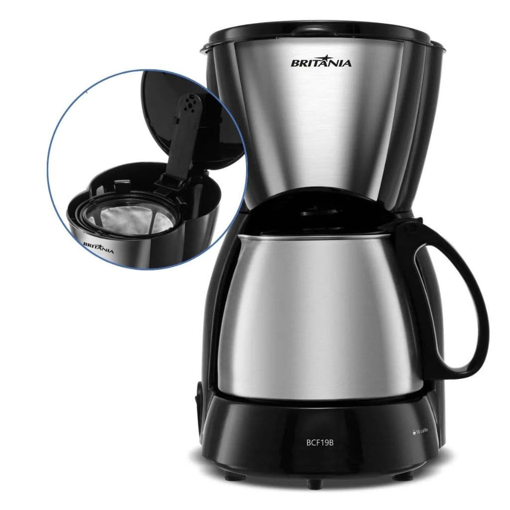 Cafeteira Elétrica Britânia 720ml 18 Cafézinhos Jarra de Inox