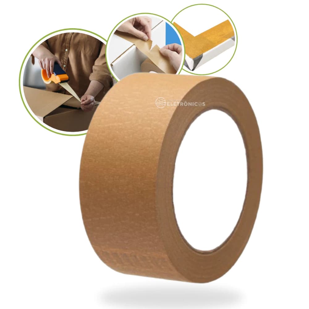 Fita Kraft à Prova D’Água com Adesivo de Borracha Natural 4,8cm x 20m – BOM1348