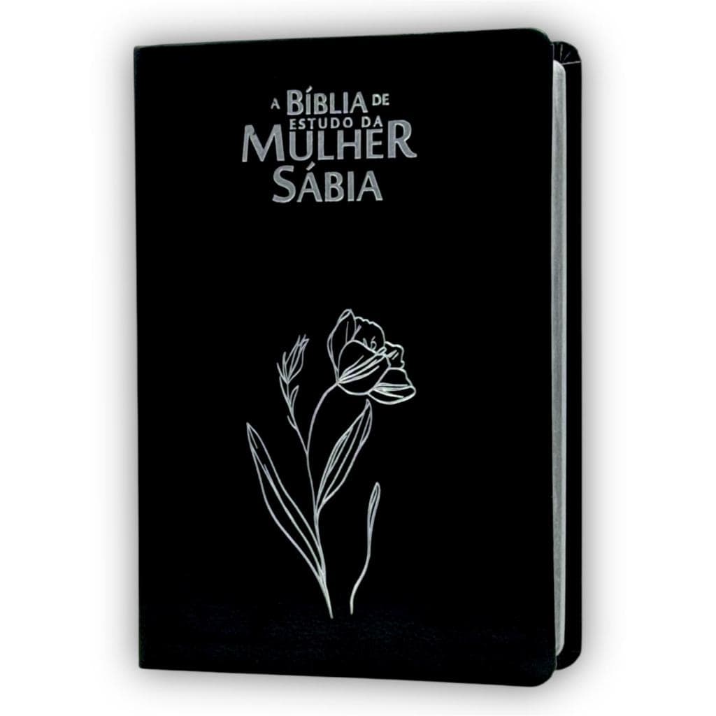 Bíblia Sagrada Mulher Sábia De Estudo Letra Hipergigante Arc Capa Flexível Magnólia Preta Com Harpa