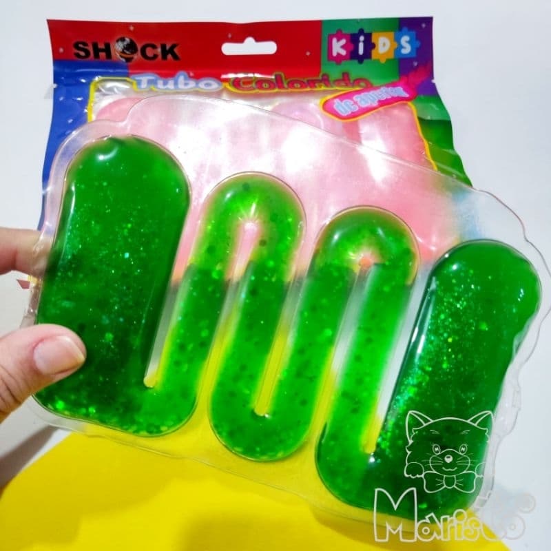 Brinquedo Tubo de Apertar Sensorial c/ Glitter