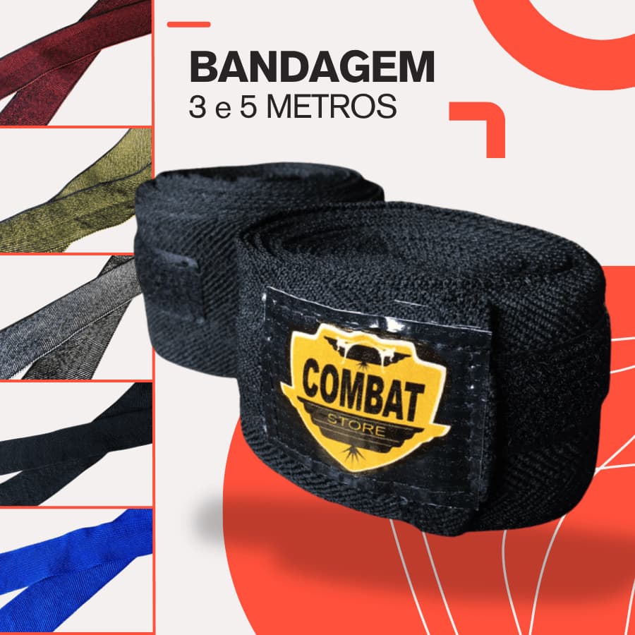 Bandagem Elástica 3 Metros - Luta Boxe MMA Muay Thai