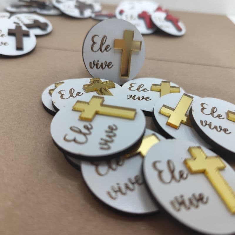 Lembrancinha imã de geladeira PORQUE ELE VIVE páscoa confraternização igreja  santa ceia