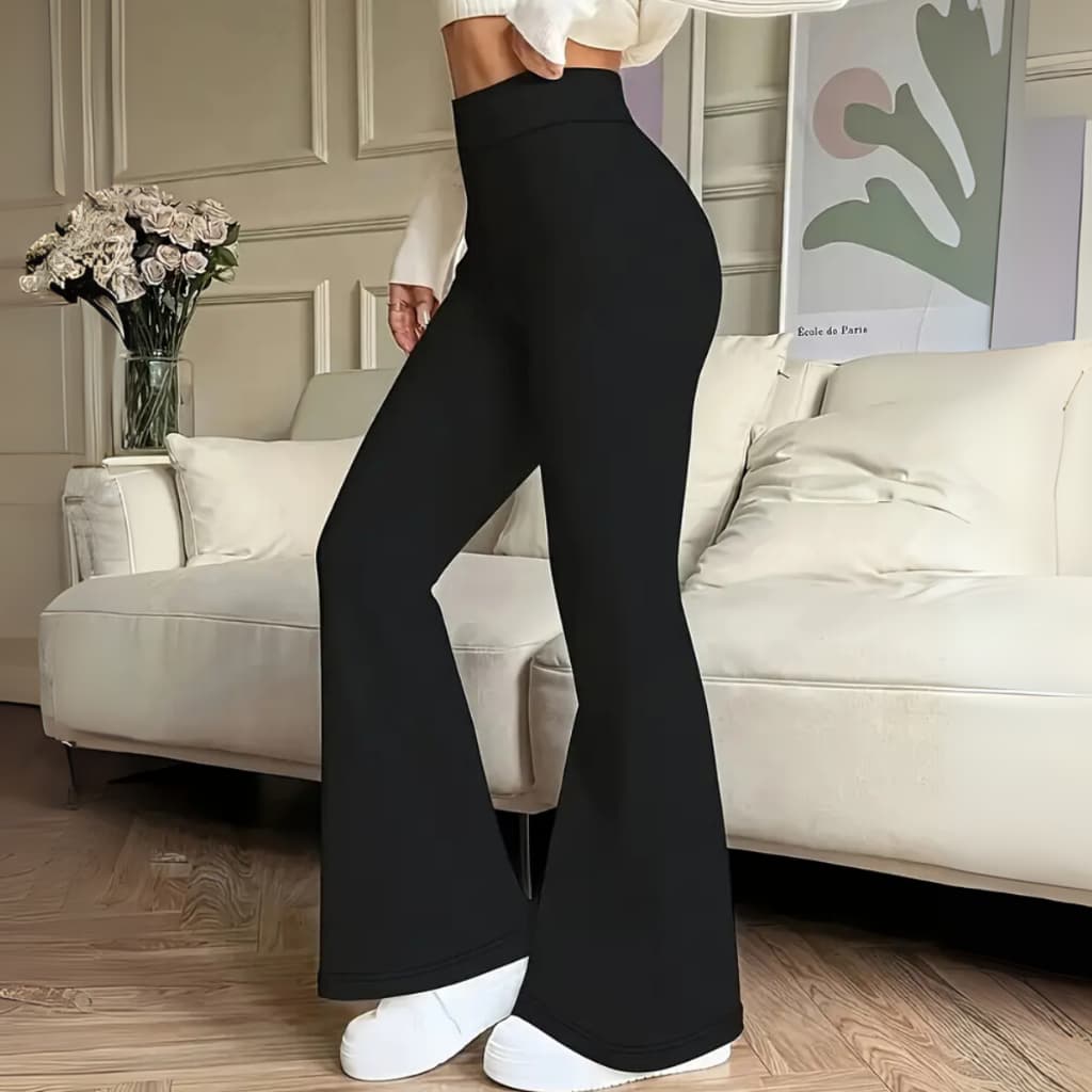 Calça Legging Flare Cintura Alta Feminina Tecido Confortável do P ao GG