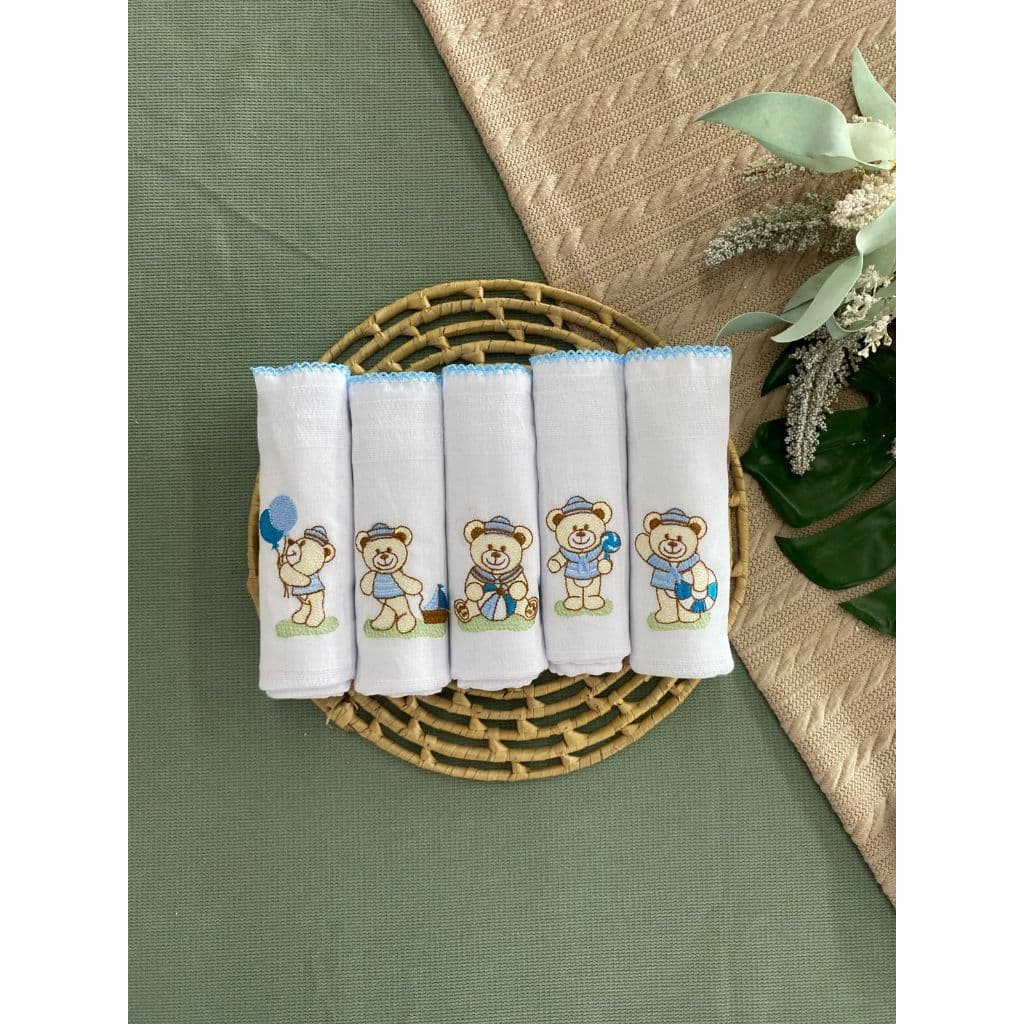 Kit 5 Fraldas de Ombro 70x70cm Algodão Duplo – Suavidade e Proteção no Dia a Dia