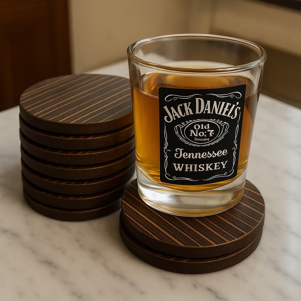 Bolacha Porta Copo Madeira Kit com 10 Peças Artesanato Mdf Pintado 4 mm