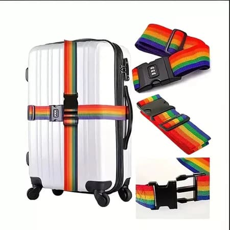 Fita Cinta Para Mala De Viagem Adjustable Luggage Strap, Combination Lock Packing Belt, Travel Accessories