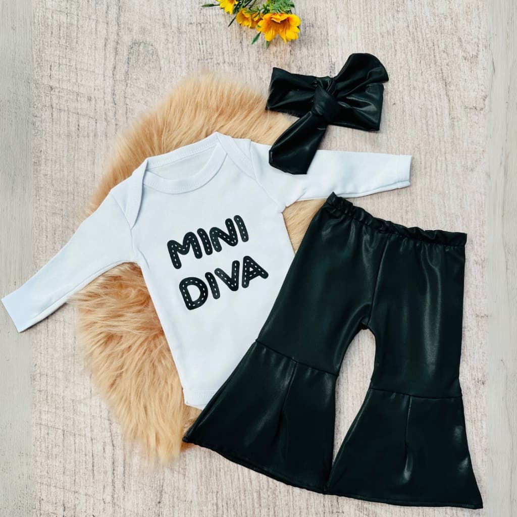 Conjunto Roupa Moda Bebê Menina Roupinha Blogueinha infantil Conjuntinho Feminino body e calça flare