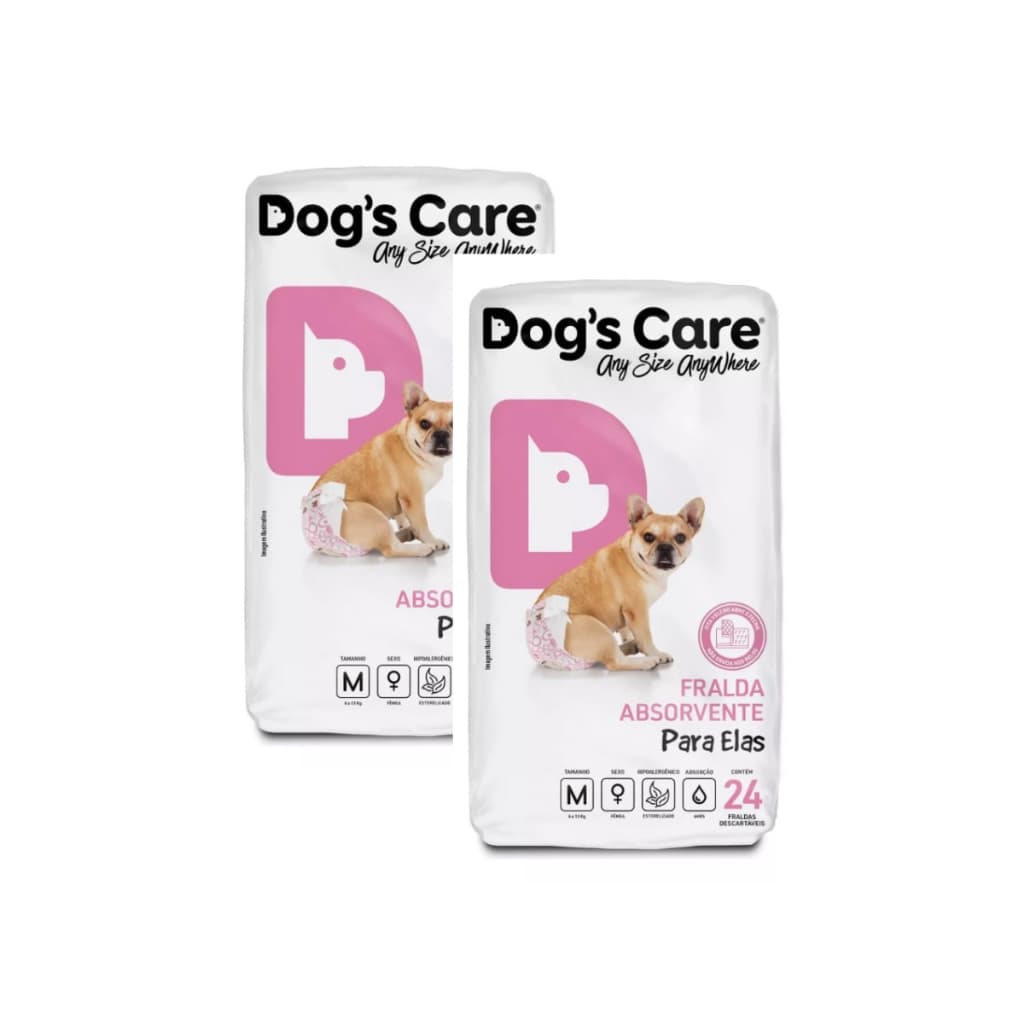 Kit 48 unidades Fralda Higiênica Descartável Para Cachorro Fêmea M Dogs Care Pet Cães Cão Atacado