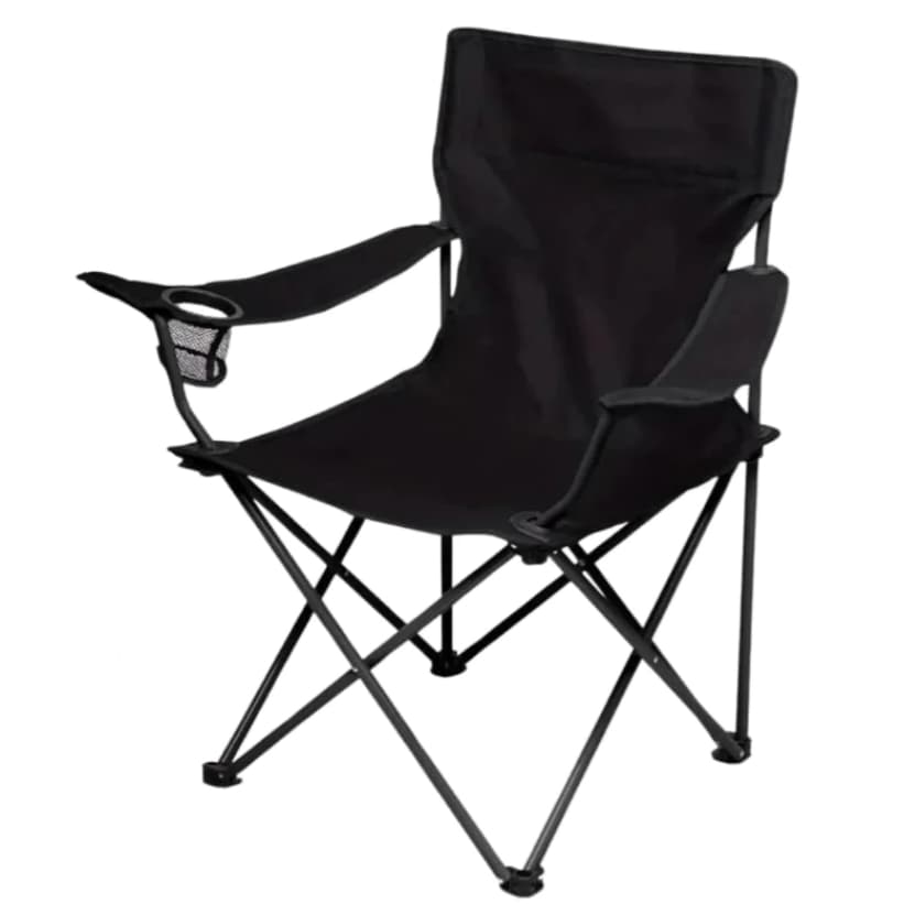 Cadeira de Camping Dobrável Compacta com Suporte de Copo + bolsa de transporte Pesca Praia