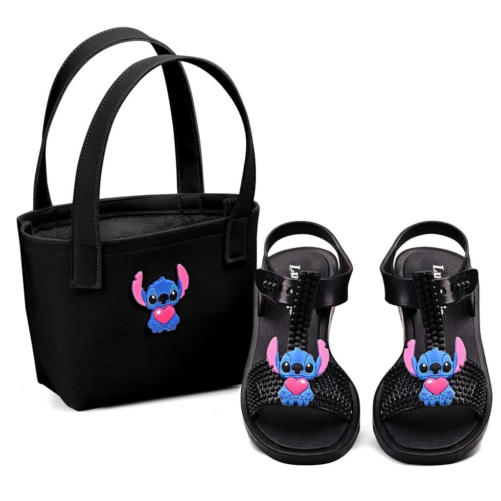 Sandália Infantil Blogueirinha Leve Confortavel com Bolsa