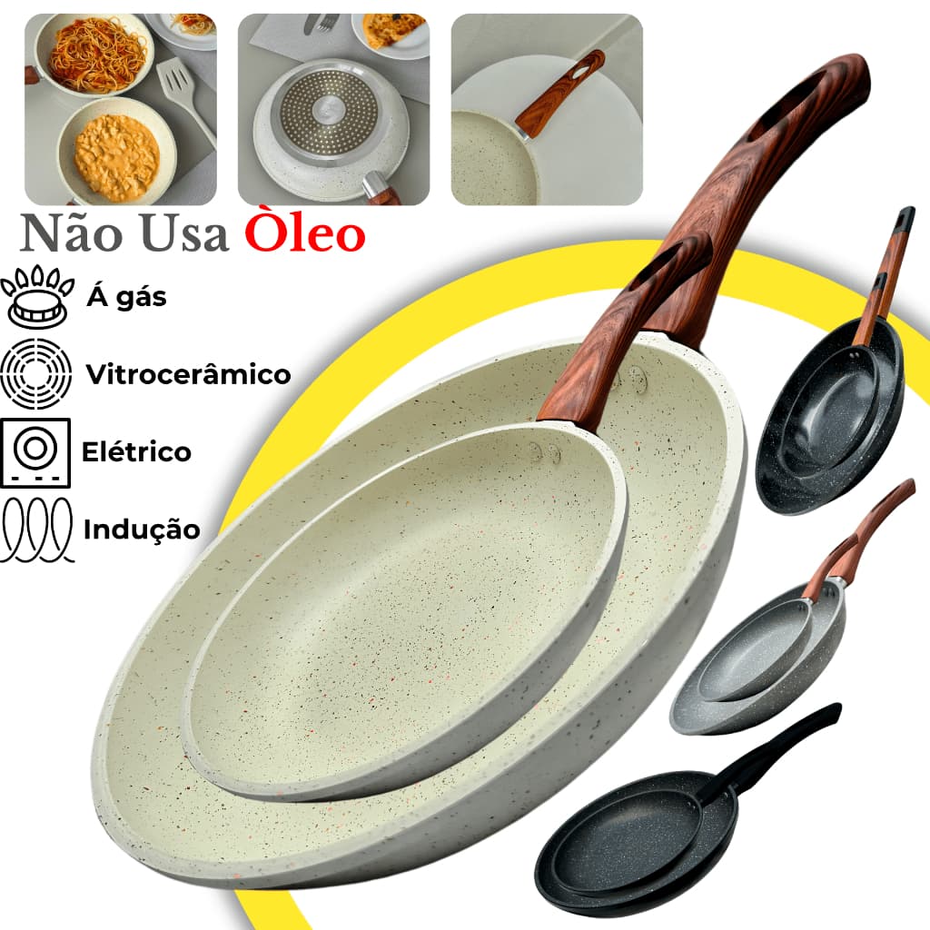 Frigideira Ceramica Antiaderente Fogão Cooktop Indução Gás Elétrico Profissional Premium