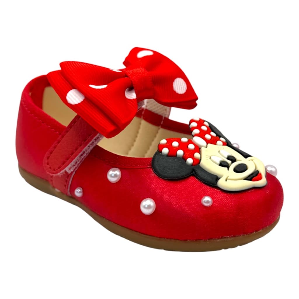 Sapatilha Personalizada Minnie Vermelho Pérolas Menina