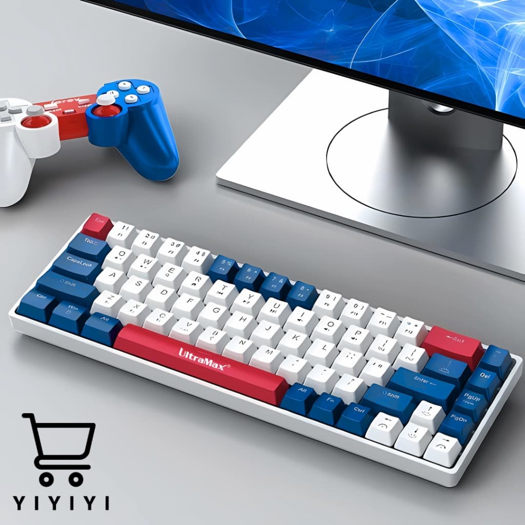 Teclado Gamer/ Escritório Com Fio RGB LED Iluminado  Com 68 Teclados Mecânicos