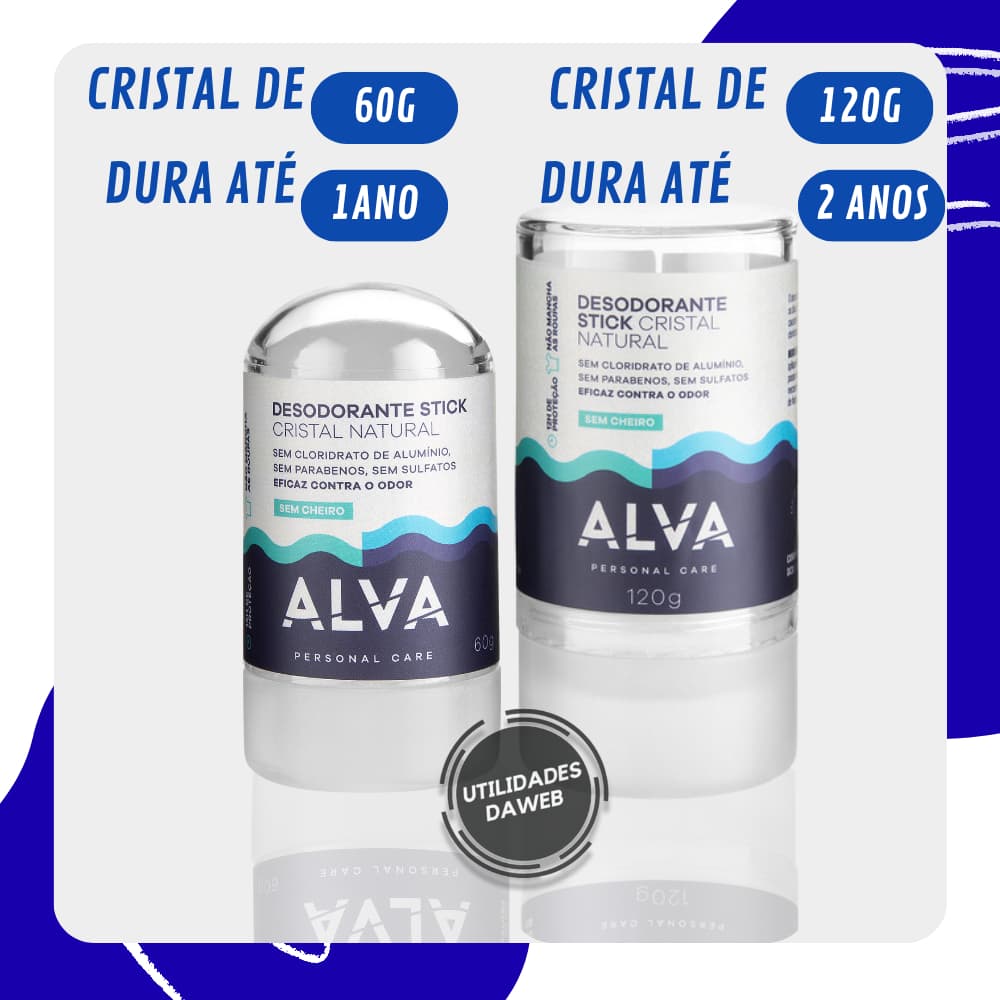 Desodorante Cristal Stick Alva Natural Vegano e Sem Alumínio