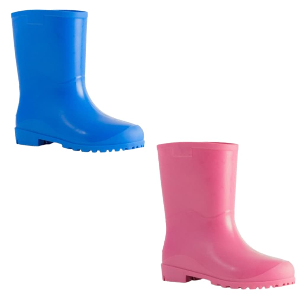 Bota Galocha Infantil Pvc Chuva Impermeavel Azul e Rosa EPI Criança Galochinha Borracha Leve Kids Confortável - Innpro