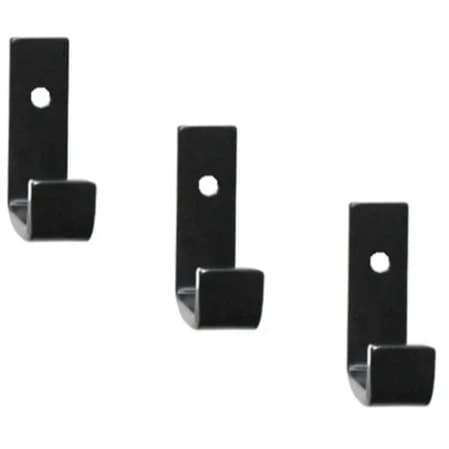 Kit 3 Gancho De Parede De Ferro Estilo Industrial 4x6cm Preto