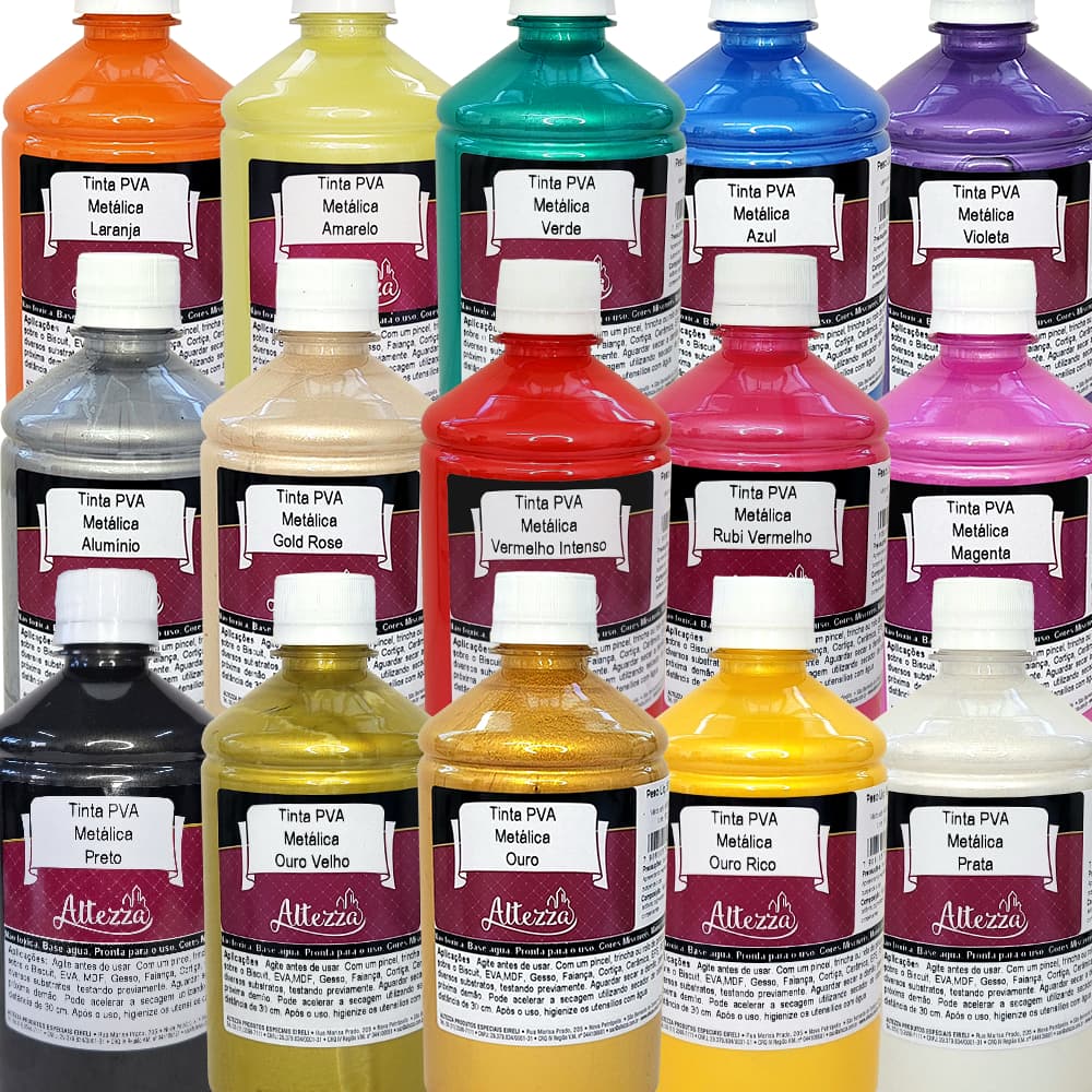 Tinta PVA Metálica 500ml Altezza alto brilho com maior rendimento