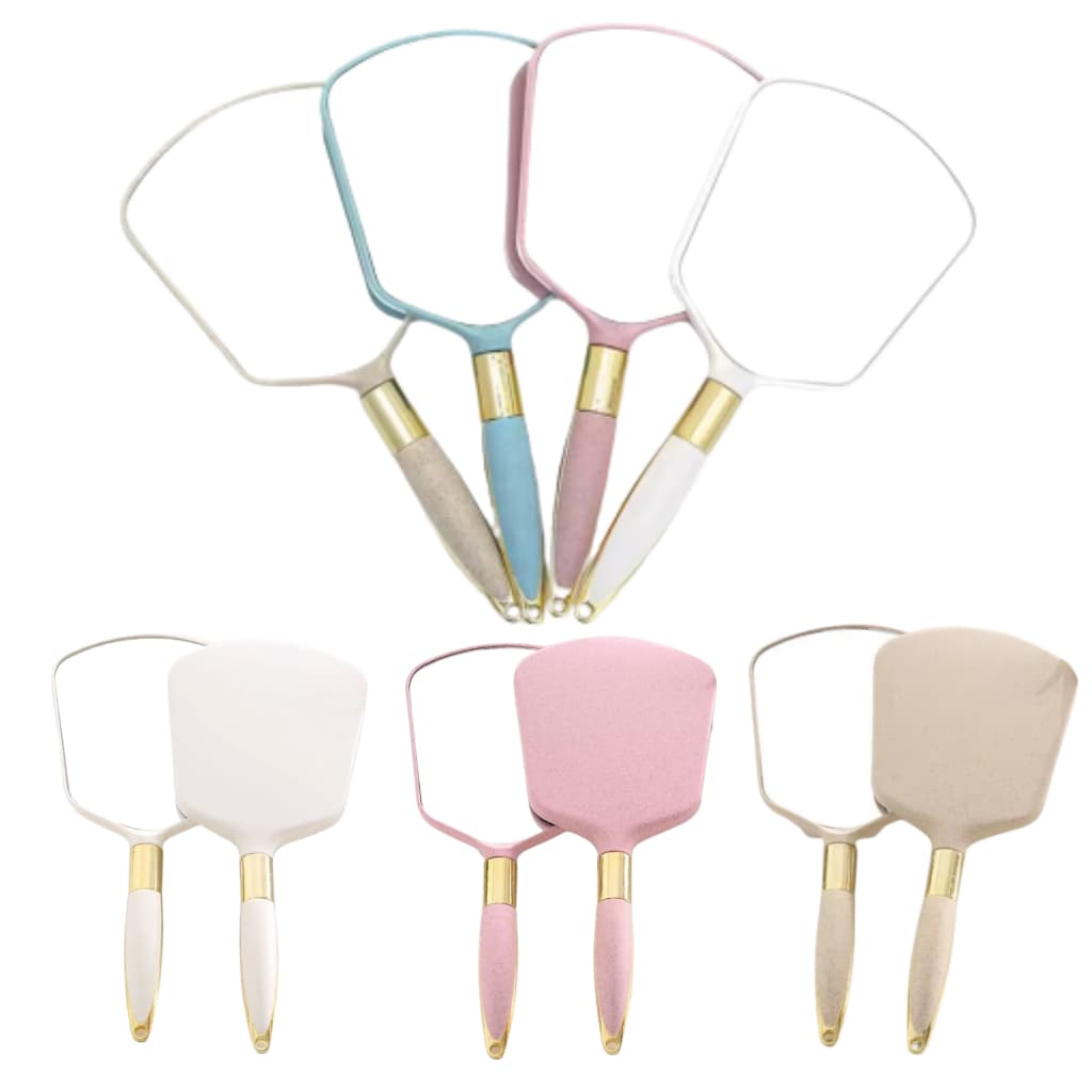 Espelho De Mão Com Detalhes Dourado Médicos E Dentistas 24cm