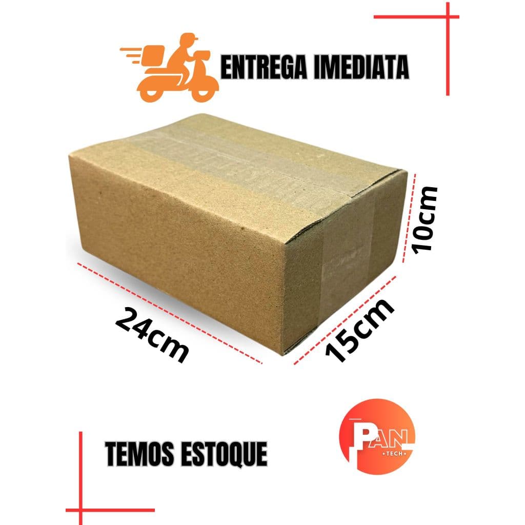 100 Caixas Papelão 24x15x10  -Caixa Para Envio Embalagem Correios Sedex Pac e-commerce - ENVIO IMEDIATO
