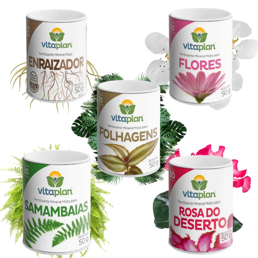 Fertilizante Pastilhas Para Flores, Folhagens, Enraizador, Samambaia e Rosa do Deserto Vitaplan