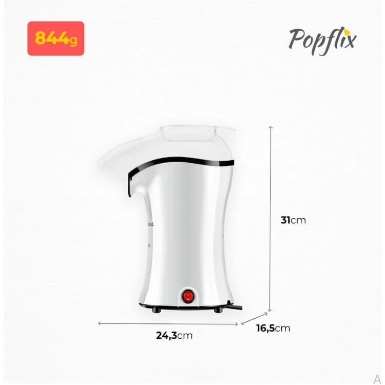 Pipoqueira Elétrica Mondial Popflix PP‑04 1200W Sem Óleo Branco 127V / 220V