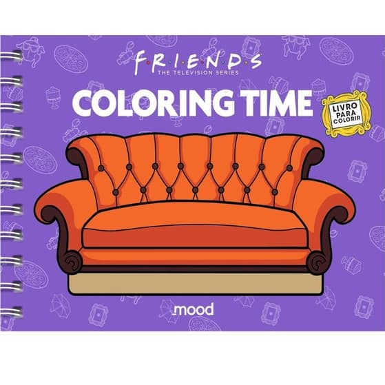 Livro Colorir Série Friends Original Coloring Time Relaxante Capa Dura com Acetato