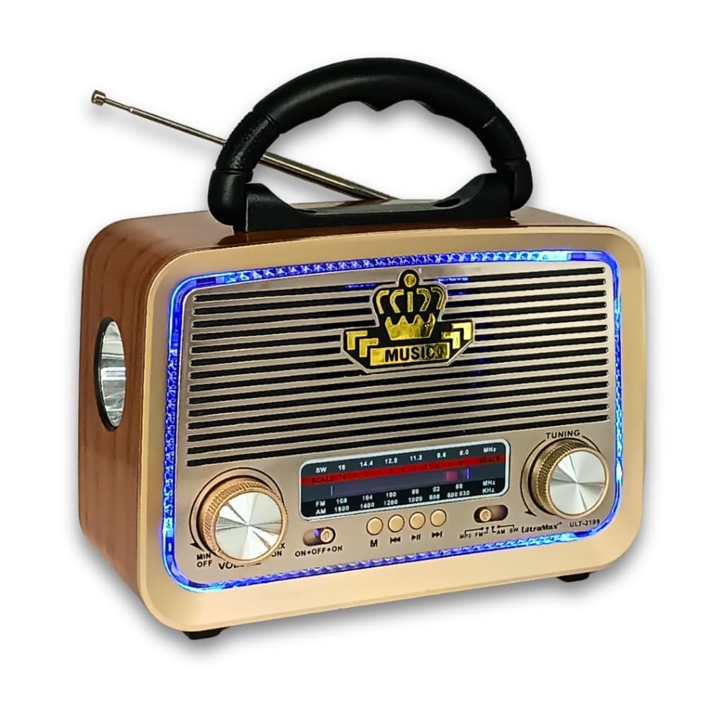 Radio Retro  bluetooth ,entrada usb,microsd lanterna e sainda auxiliar AD-3199