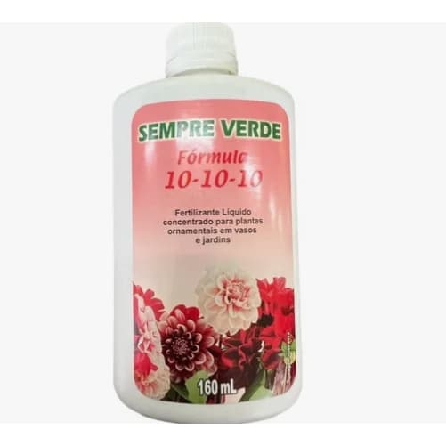 Adubo NPK 10-10-10 Fertilizante Mineral Misto Líquido 160ml Sempre Verde Rende 32 Litros