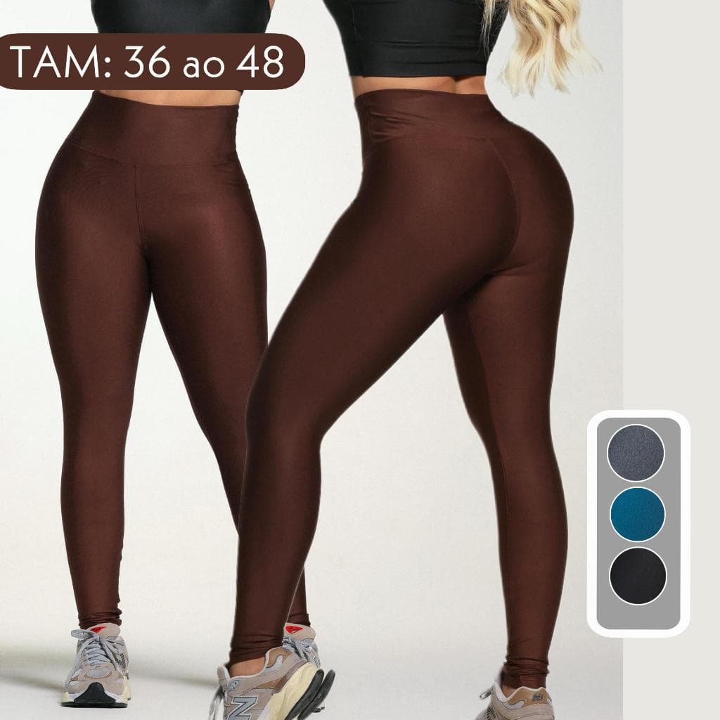 Legging Fitness Feminina Cós Alto Compressão Modeladora 36 ao 46