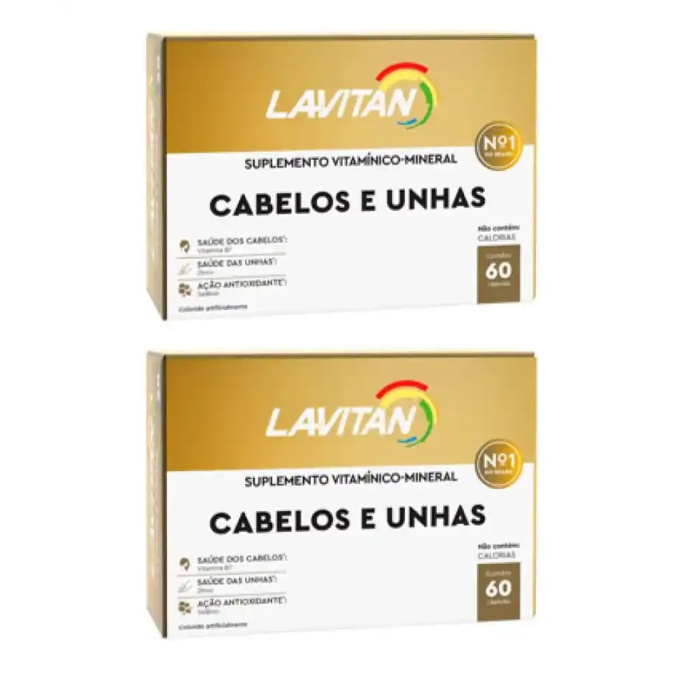 Kit 02 Lavitan Cabelos E Unhas 120 Cápsulas