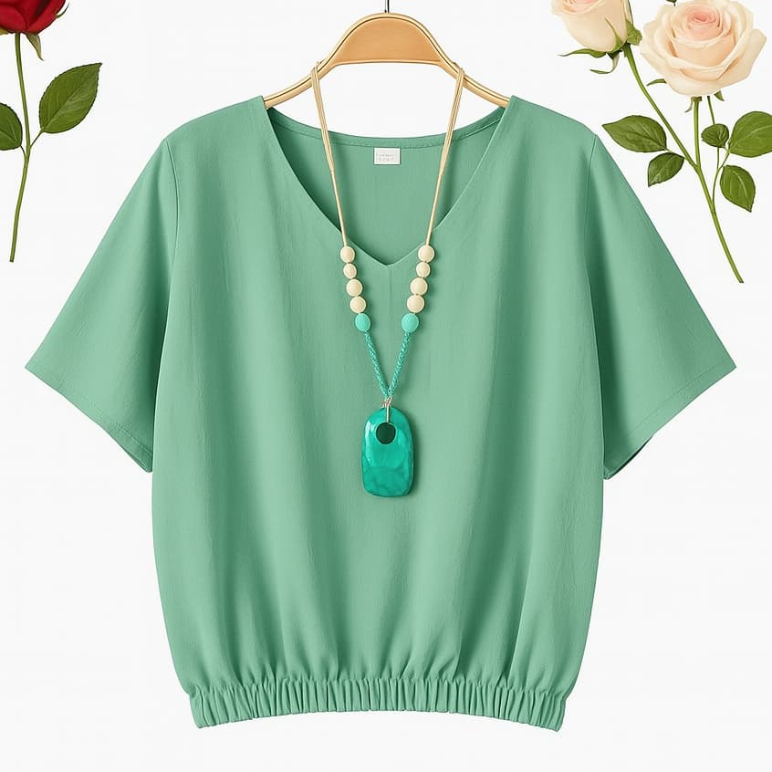 Camiseta/Blusa feminina moda fashion tecido duna com elástico Moda 2026