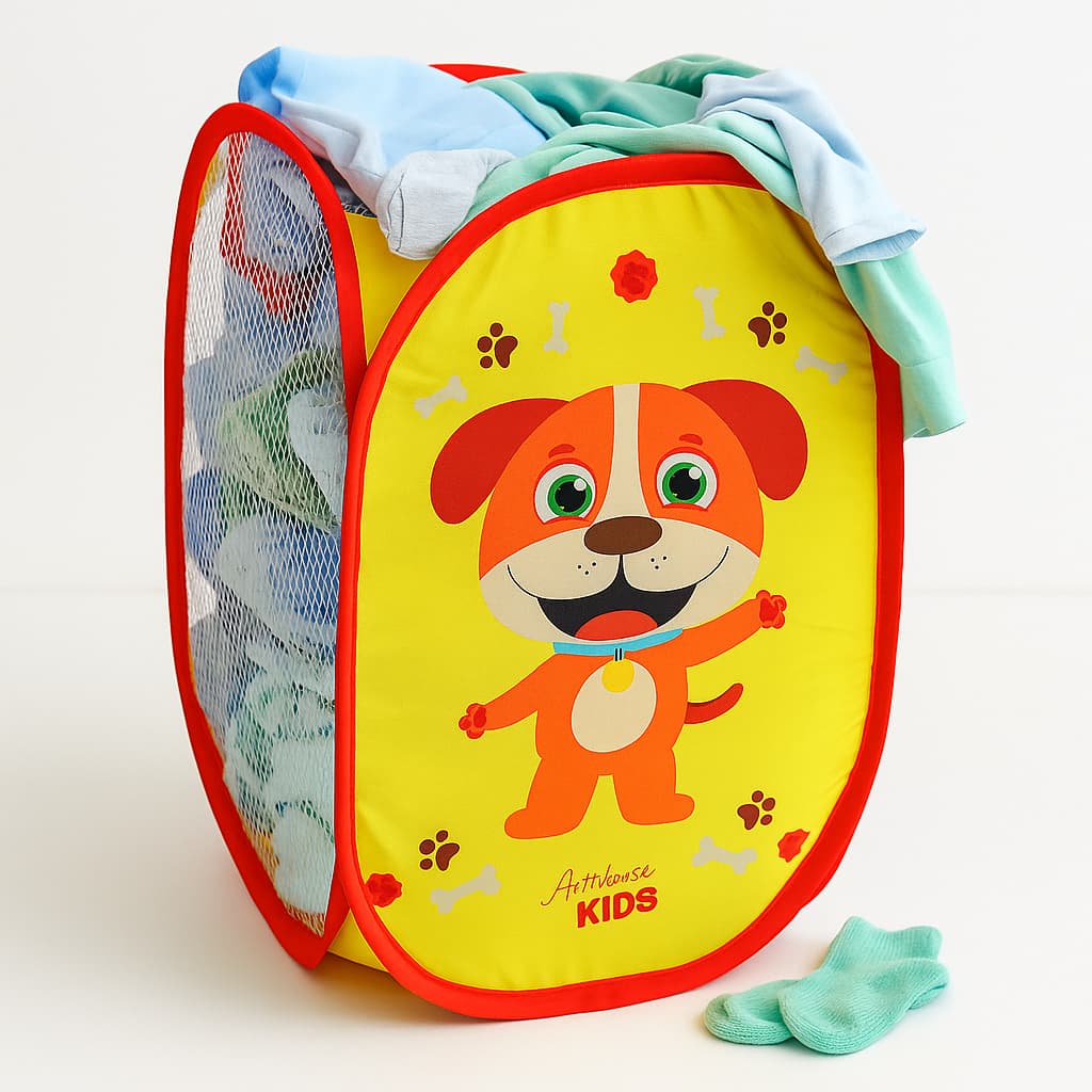 Cesto Roupa Organizador Brinquedos Infantil Bebe Dobrável Menino e Menina