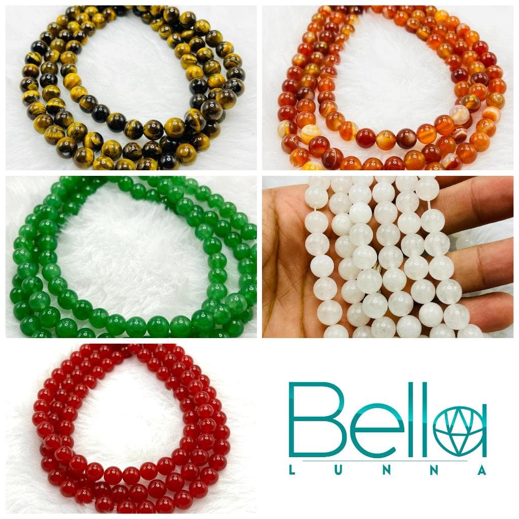 Fio de Contas Pedras Naturais 08mm Aprox. 47 Contas -