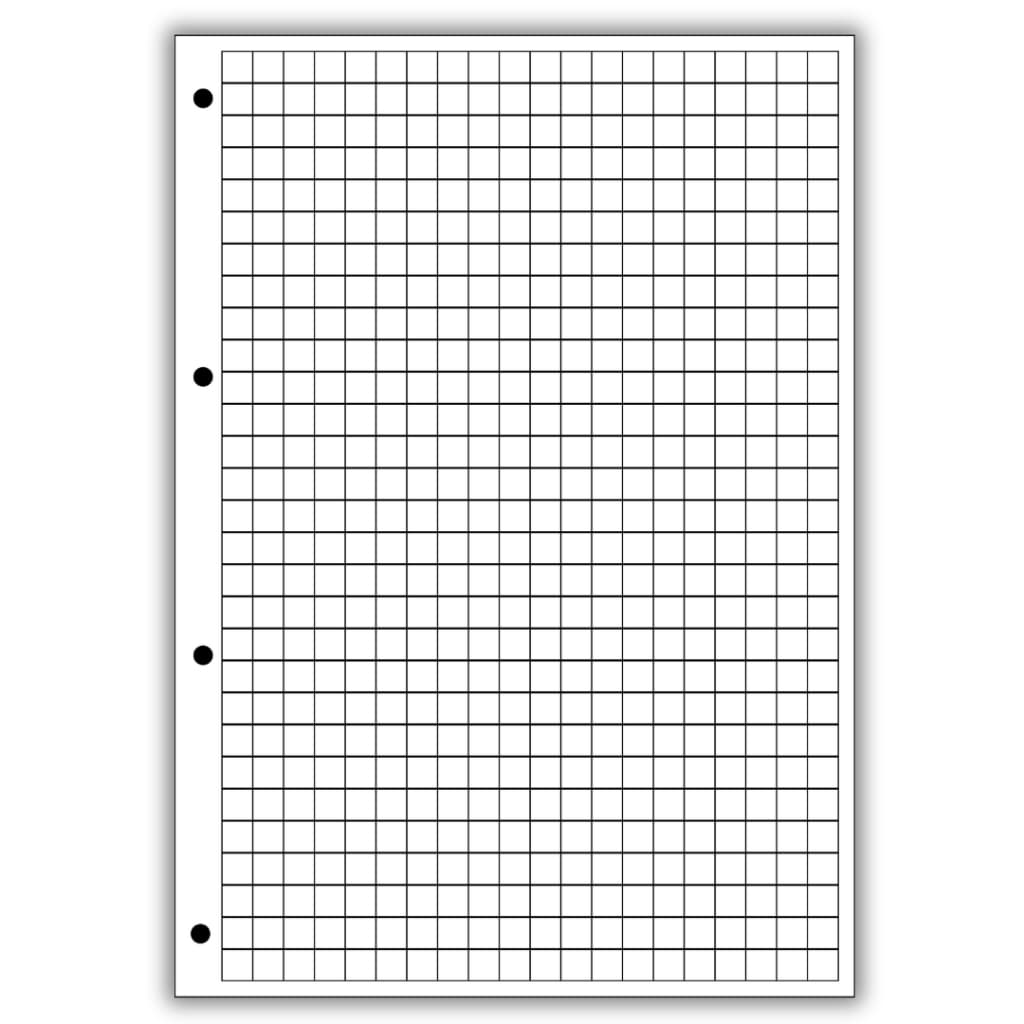 Refil bloco miolo de fichário quadriculado tamanho A4 80 folhas