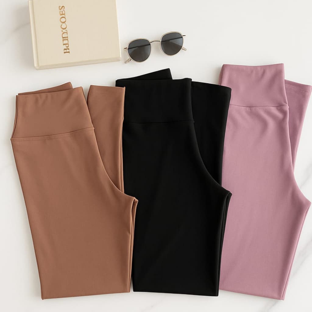 Kit Calça Legging  de Cintura Alta para Academia Feminina Esportiva  Modeladora