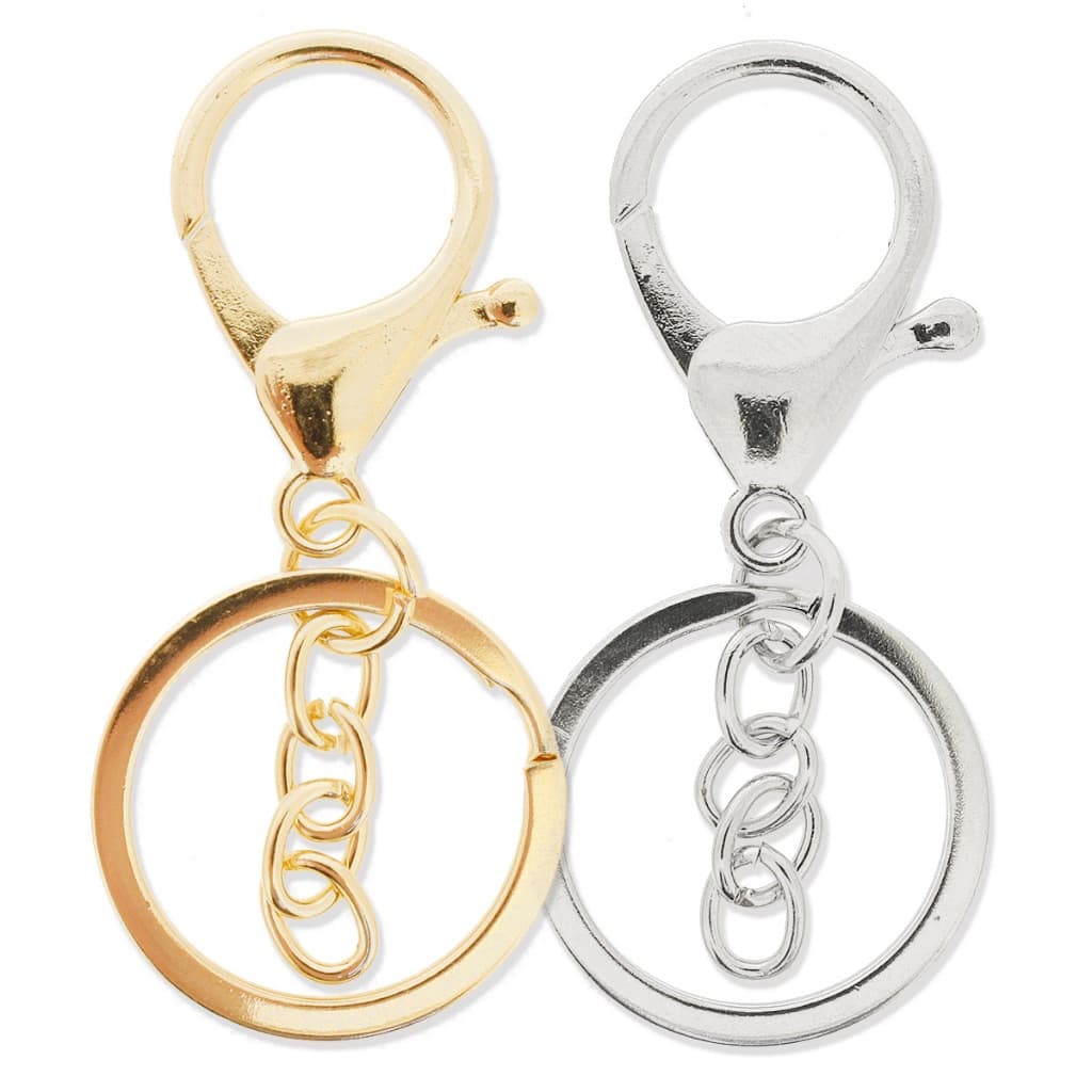 Fecho Mosquetão com Argola Italiana Dourado e Níquel Para Chaveiro Brindes Lembrancinhas