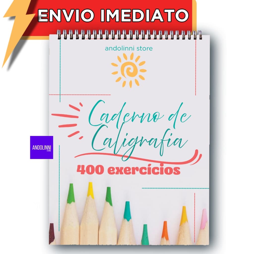 Caderno de Caligrafia CAPA DURA - 400 exercícios  - Letra Cursiva com 102 Páginas – Escrever Bonito com Facilidade