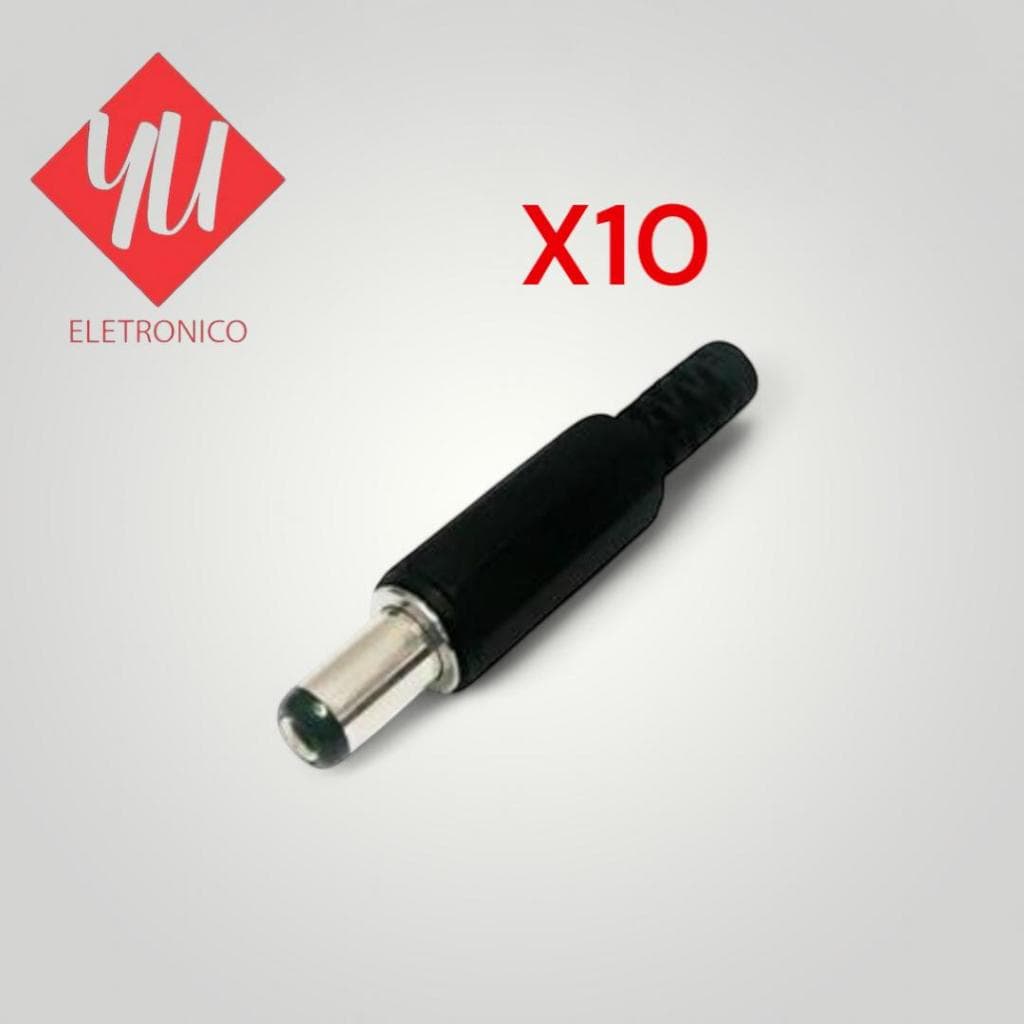 Kit 10 conector plug p4 plástico com bornet