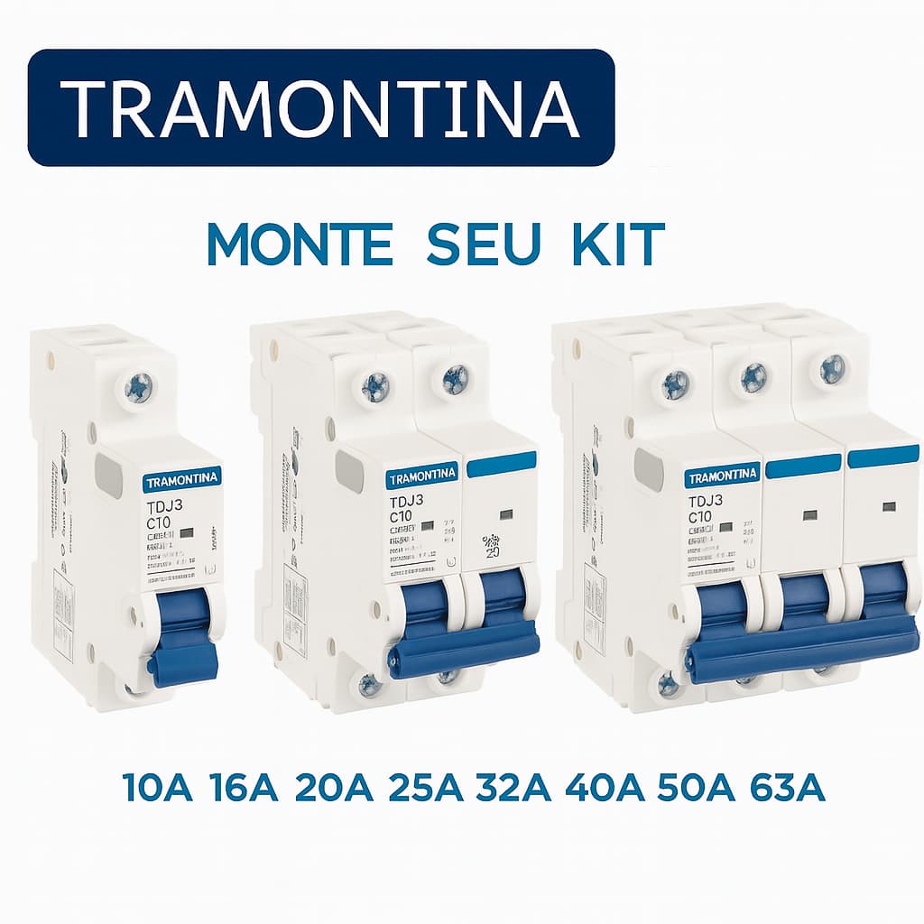 Disjuntor Unipolar/Bipolar/Tripolar de 10A a 63A - Tramontina - TDJ3-3KA