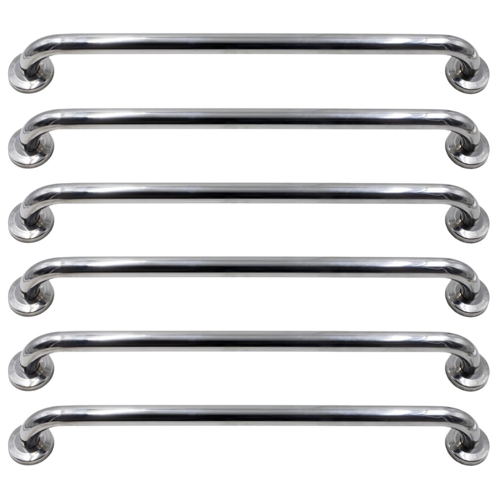 Kit 6 Alça Barra De Apoio Suporte Para Parede Inox 60cm Banheiro Corrimão Aço