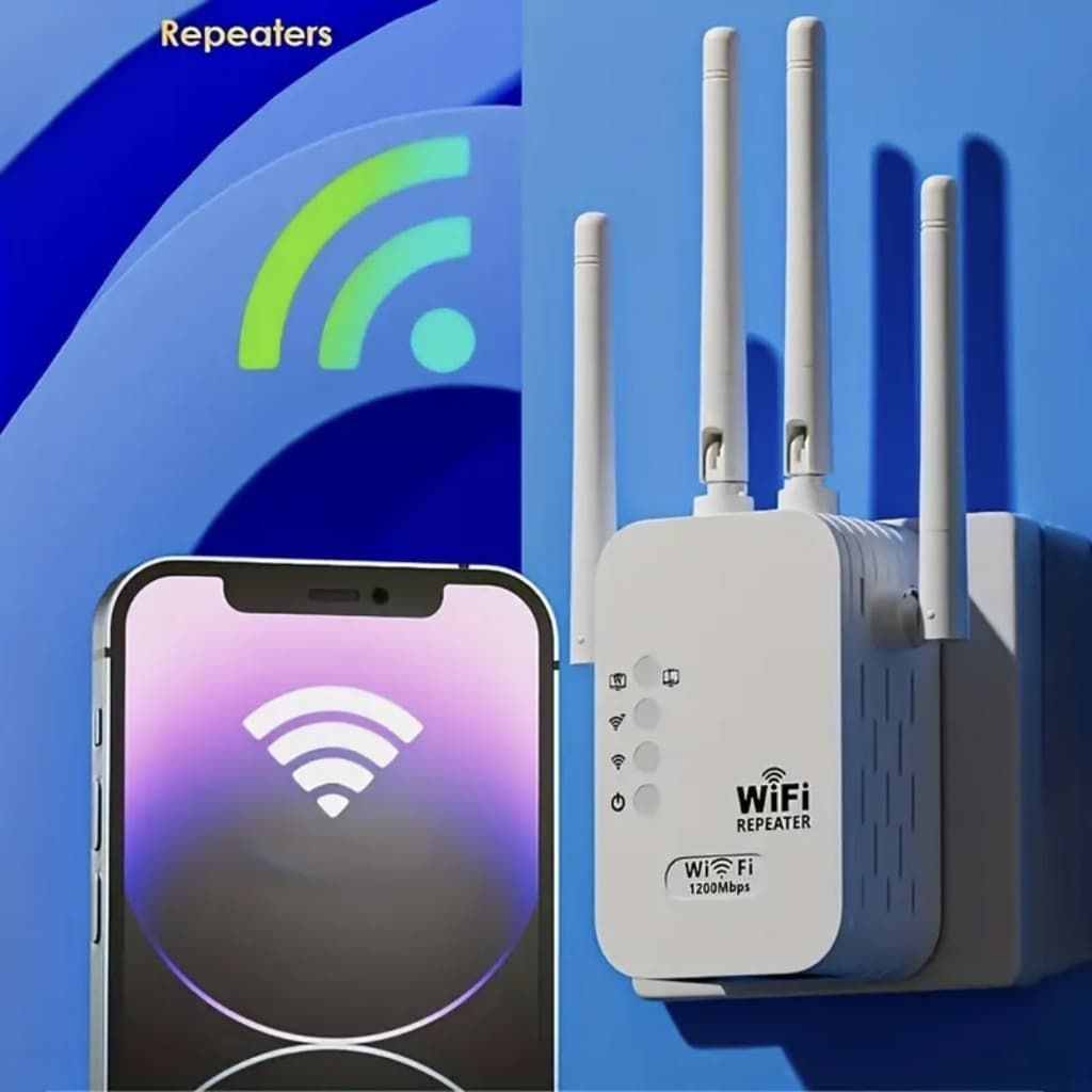 Repetidor Wi-Fi Dual Band Knup 1200Mbps - 8 Antenas (4 Internas + 4 Externas) | Função Roteador G8