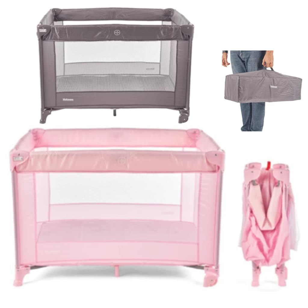 Berço Infantil Portátil e Dobrável Cercadinho Para Bebê Rodinhas Para Viagem Desmontavél Multmaxx