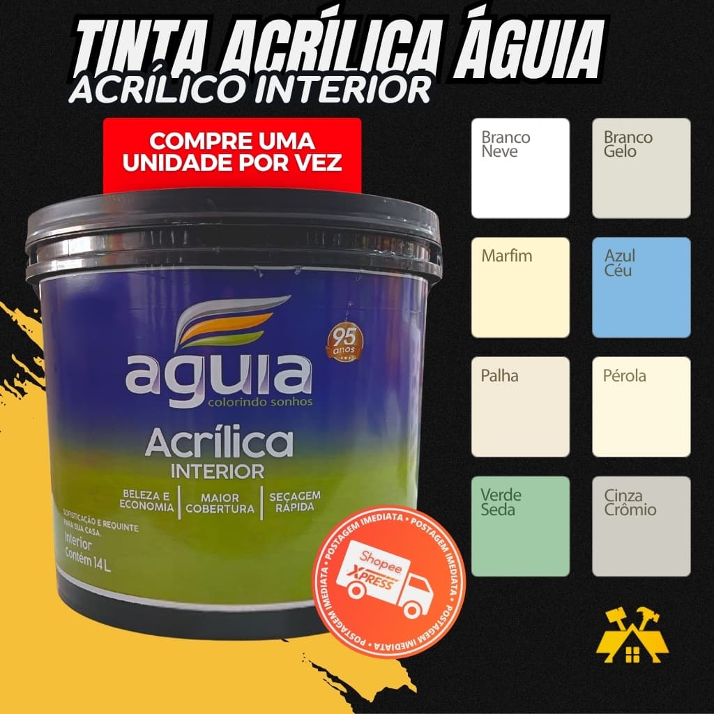 Tinta Águia Acrílica Premium Branco 14L Acabamento Fosco