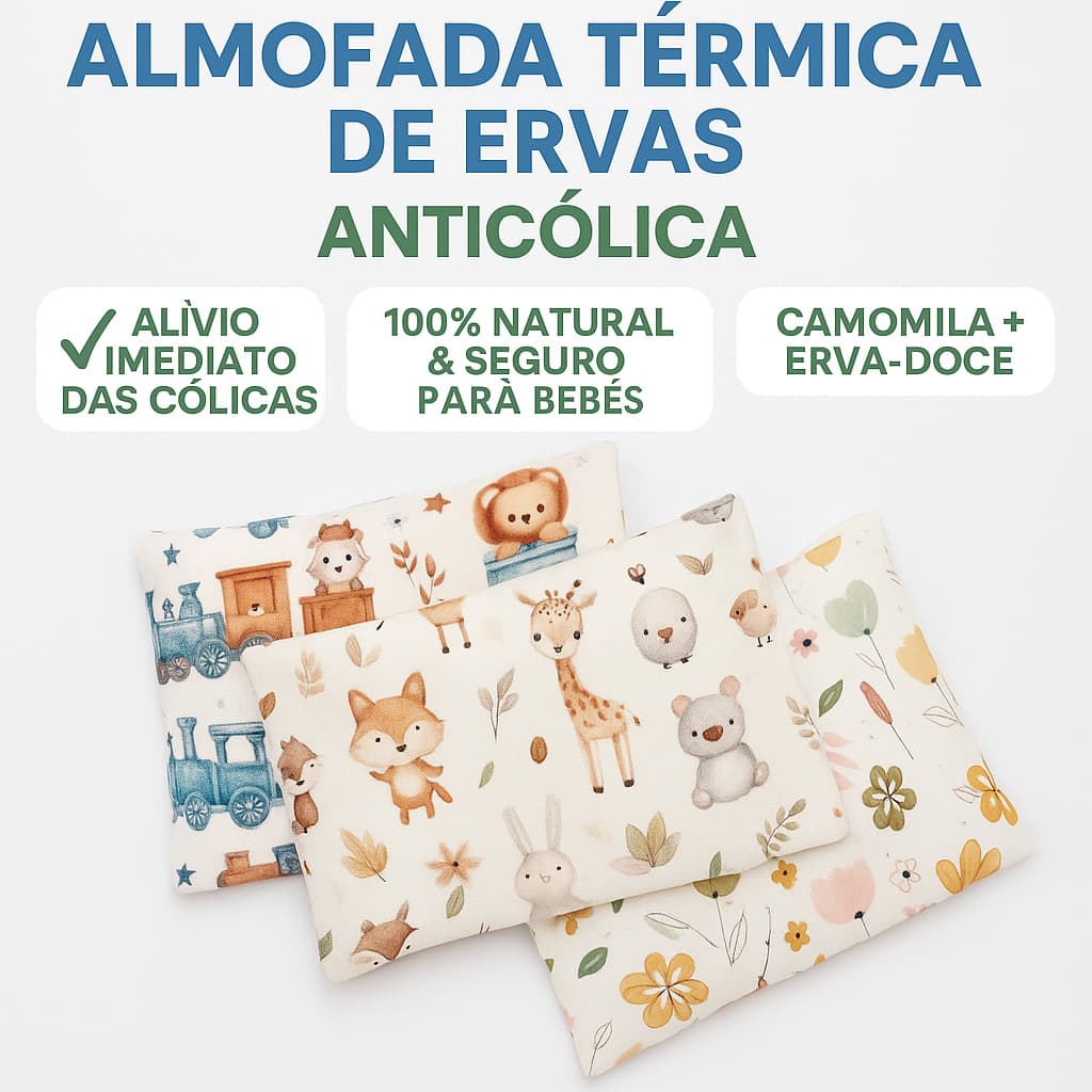 Bolsa Térmica CÓLICA - Almofada ANTICÓLICAS - Bolsa de sementes - Récem Nascido - Natural