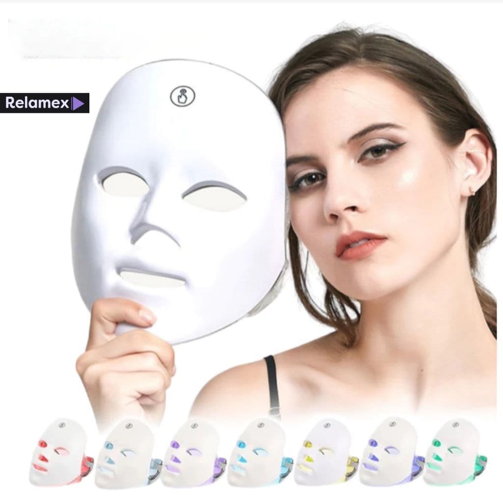 Máscara de LED 7 Cores para Terapia de Fóton, Cuidados com a Pele, Firmadora e Antienvelhecimento