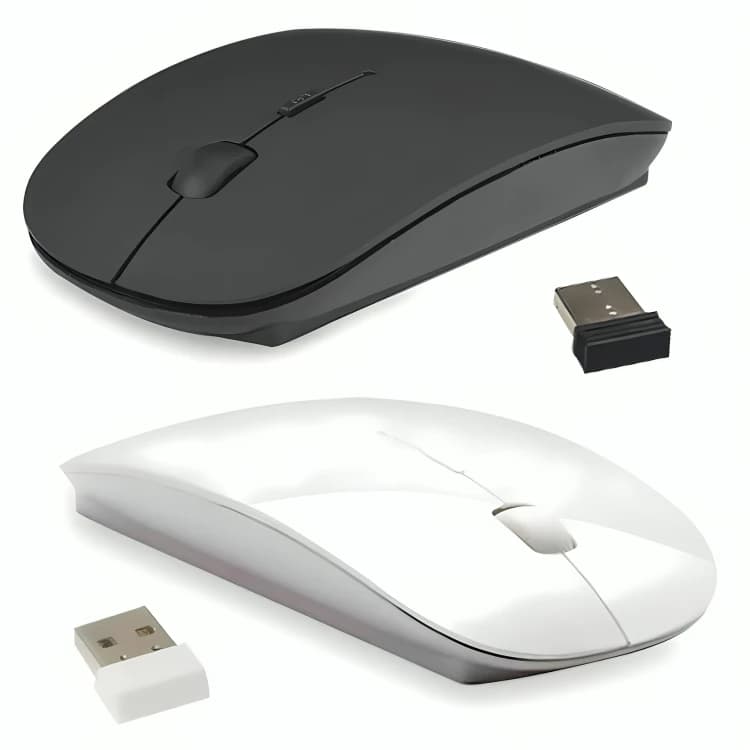 Mouse Sem Fio Óptico Ultrafino Slim USB para PC Computador Notebook 2.4 gb 1600 DPI Mouse Sem Fio Á Pilha